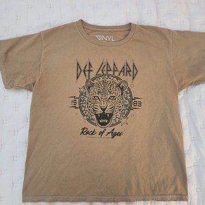 Def Leppard brown band tee